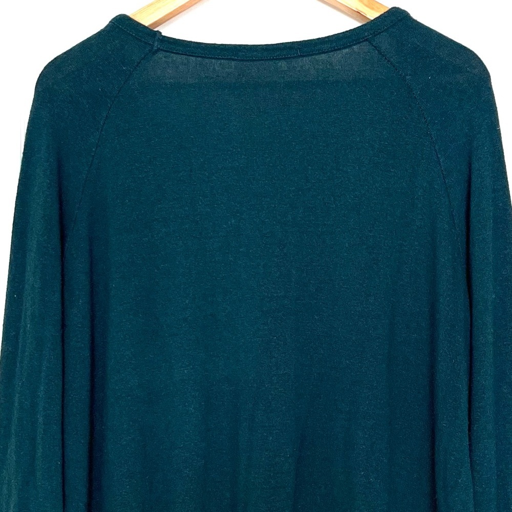 Brandy Melville Wool Blend V-Neck Long Sleeve Forest Green Y2K Academia Trendy - Picture 6 of 13